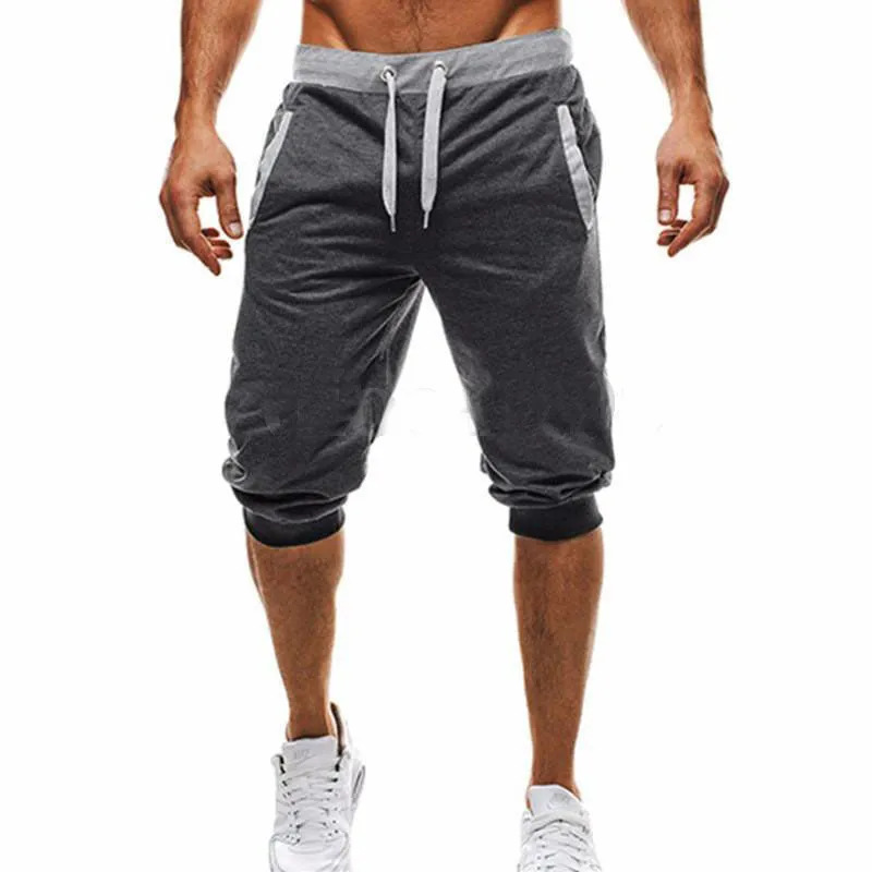 

hirigin 2017 Men calf-length pants cototon blend grey black Harem Pants Male Casual Hip Hop Slacks Sweatpants Joggers Trousers