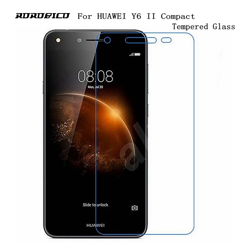 Rorobico 2.5D 0.3 мм спереди взрывобезопасности Закаленное стекло пленка для Huawei Y6 II