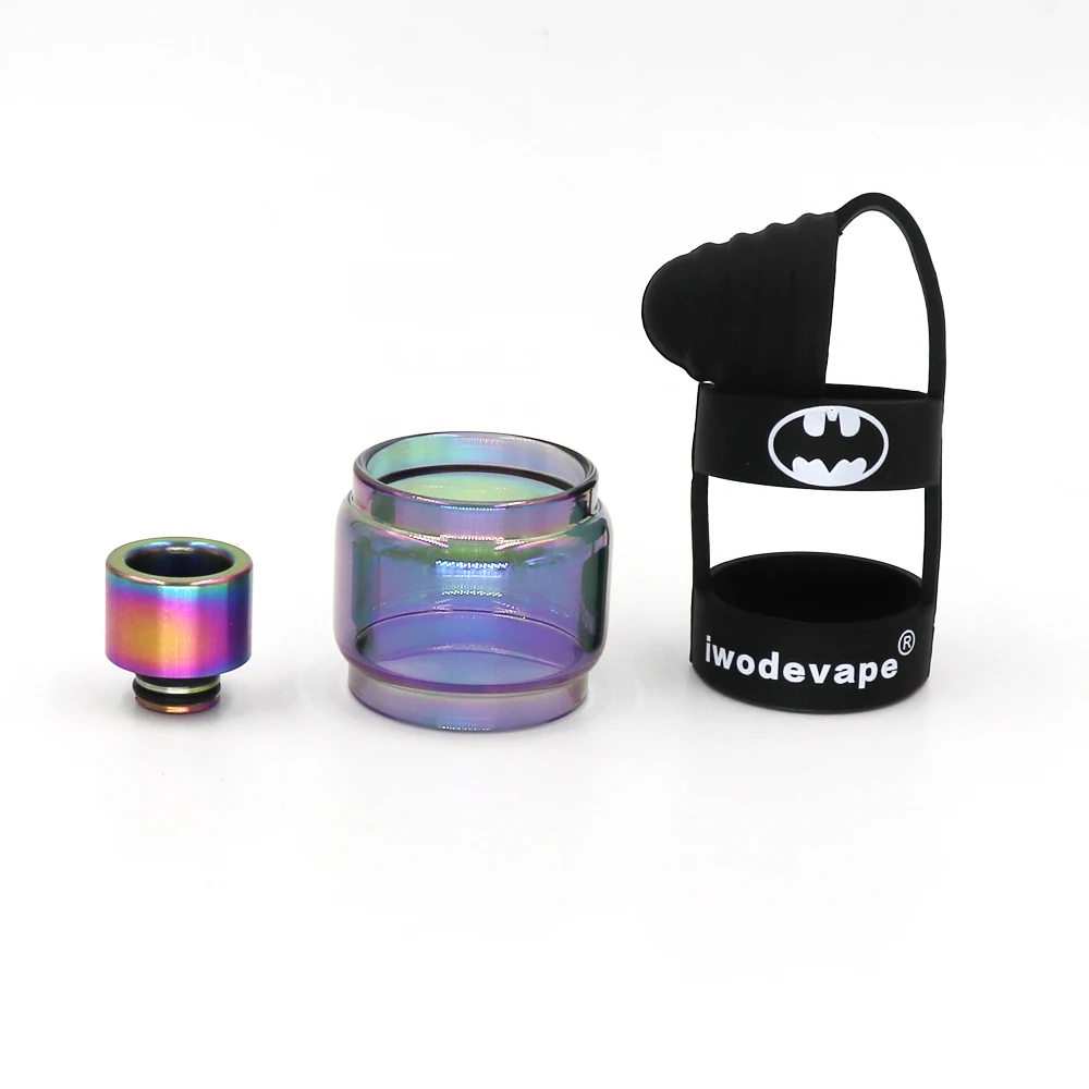 Iwodevape Ecigs аксессуары Manta RTA Радужная стеклянная трубка + колпачок для капельного