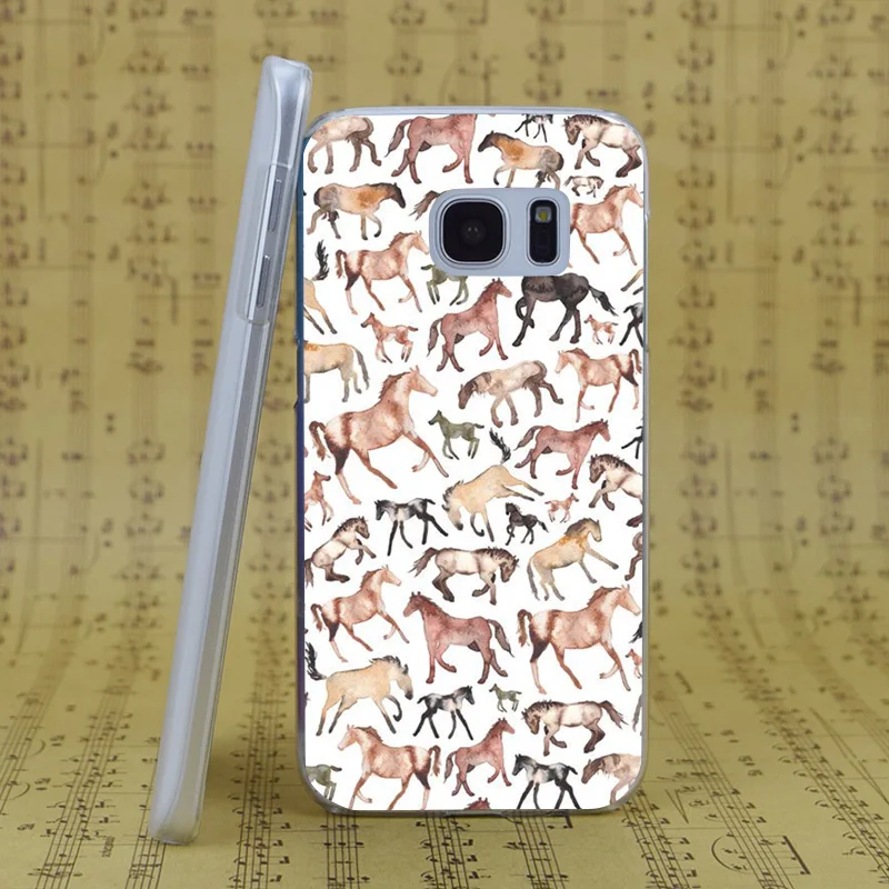DREAM FOX B1712 Horses Ponies Equine Transparent Hard PC Case Cover For Samsung Galaxy S 4 5 6 7 8 Mini Edge Plus Note 3 |