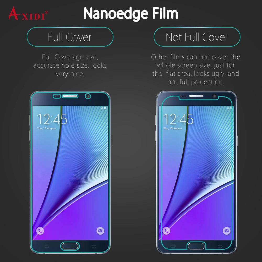 Nanoedge Экран Full Cover для Samsung Galaxy Note 5 ТПУ Стекло не закаленное покрытие кривой часть