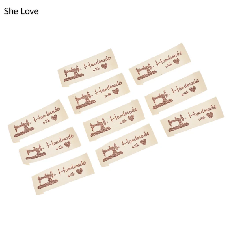 Chzimade 200PCs Handmade With Love Cotton Garment Labels Sewing Household Textile Patchwork Apparel Accessories | Дом и сад