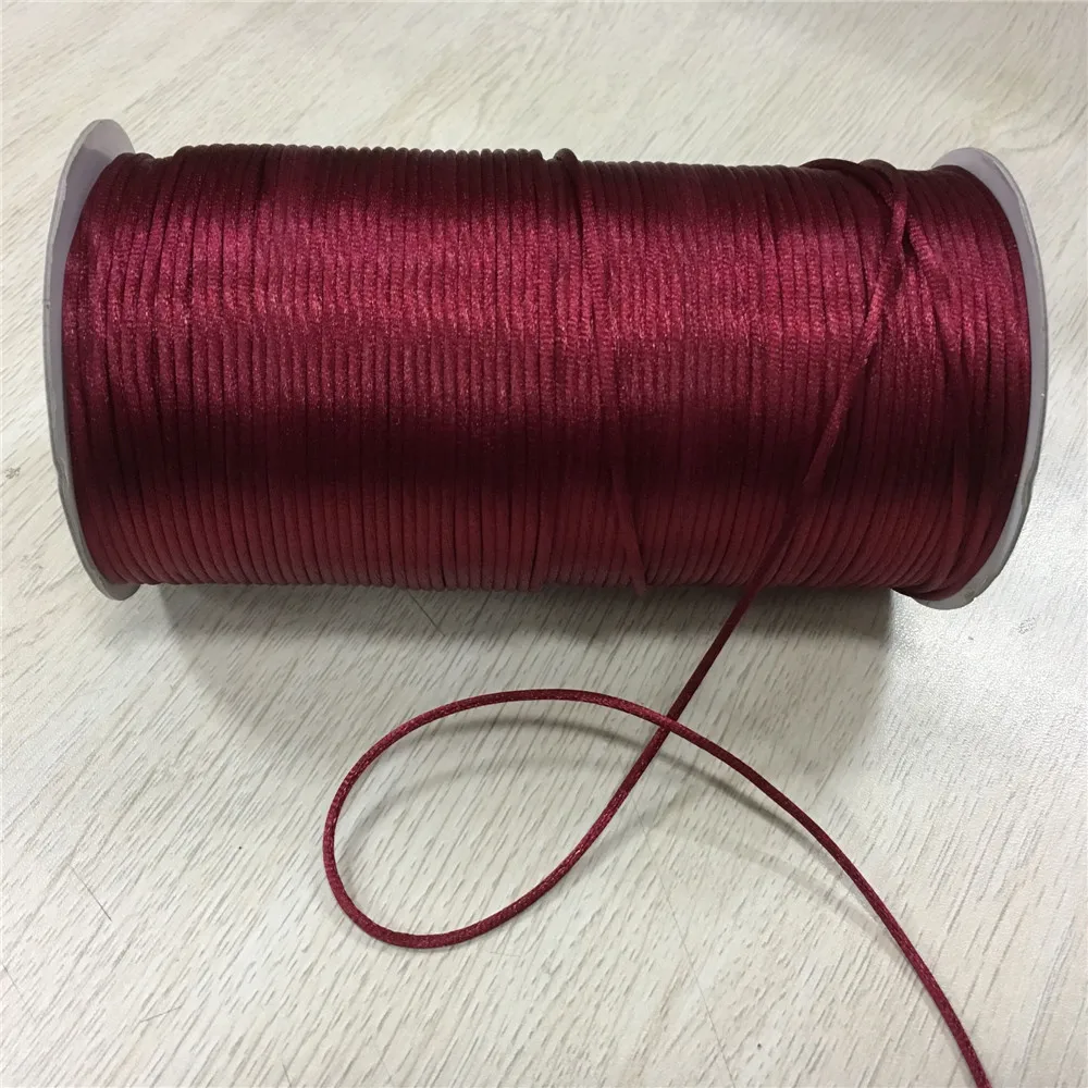 

2mm X 20meters Dk Red Strong Braided Macrame Silk Satin Nylon Cord Rope DIY Making Findings Beading Thread Wire R192