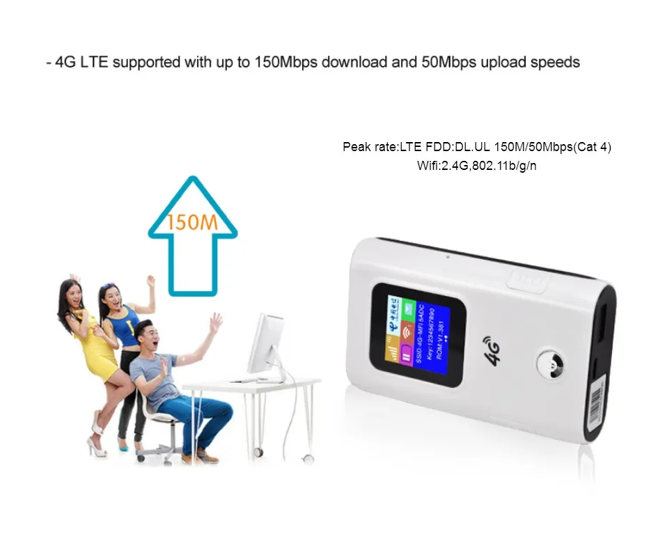 KuWFi дорожный партнер 4G LTE беспроводной 4G Wifi роутер 5200mAH внешний аккумулятор Wi-Fi роутер с слотом для sim-карты ЖК-дисплей до 10 пользователей