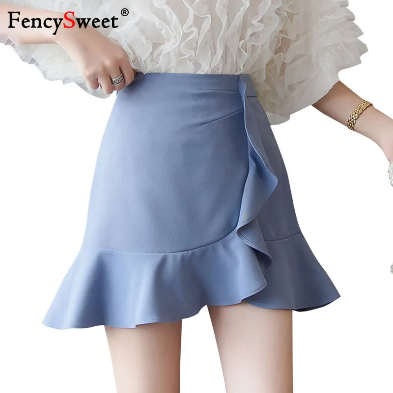 Fencysweet/необычная летняя юбка годе Женская мини карандаш с оборкой высокой