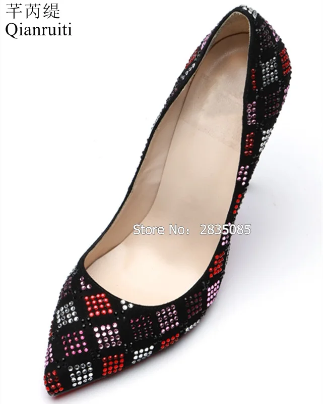 2018 Демисезонная женская обувь роскошные разноцветные туфли-лодочки на высоком