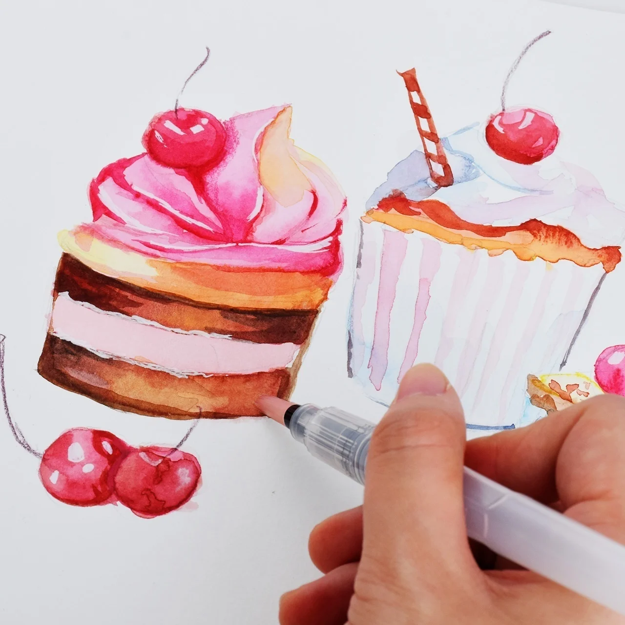 

6Pcs/Set Plastic Water Storage Soft Brush Drawing Paint Watercolor Calligraphy Pen Gifts Party Favors