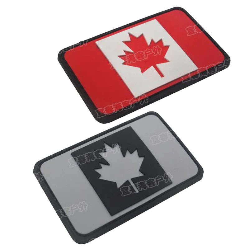 

Pvc Canada Flag Embroidery Badge Armband Outdoor Waterproof Fabric Military Badge Clothing Personalized Accessories 8*5cm
