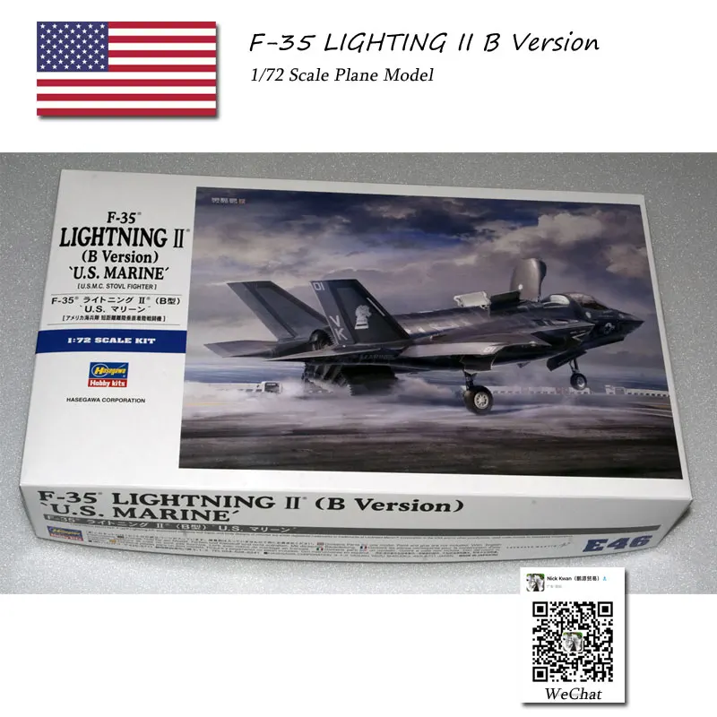 Модель самолета HASEGAWA модель игрушки в масштабе 1/72 F 35 Lightning II B версия U.S.MARINE Stealth