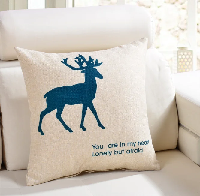 Скандинавский счастливый олень наволочка для тела льняная кровать подушки