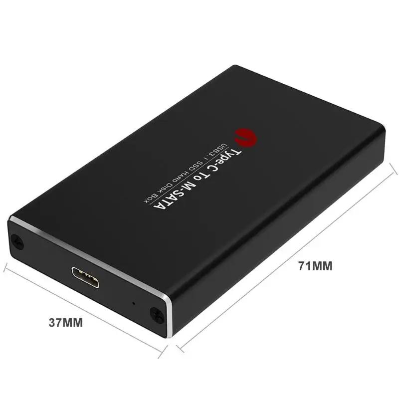 Алюминиевый сплав USB3.1 USB-C type C к MSATA к USB 3,0 Корпус SSD, HDD жесткий диск коробка Внешний чехол для мобильного телефона кабель