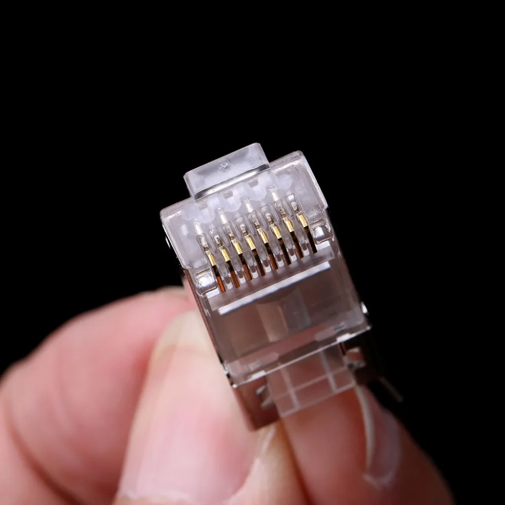 Новый 5 шт. RJ45 8P8C CAT7 сетевой кабель Модульные вилки экранированная версия AWG23 0 57 мм