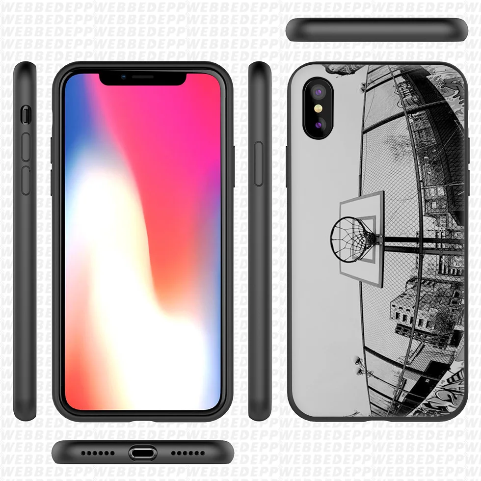 WEBBEDEPP Basketball Art Soft Silicone Case for iPhone 11 Pro Xr Xs Max X or 10 8 7 6 6S Plus 5 5S SE |
