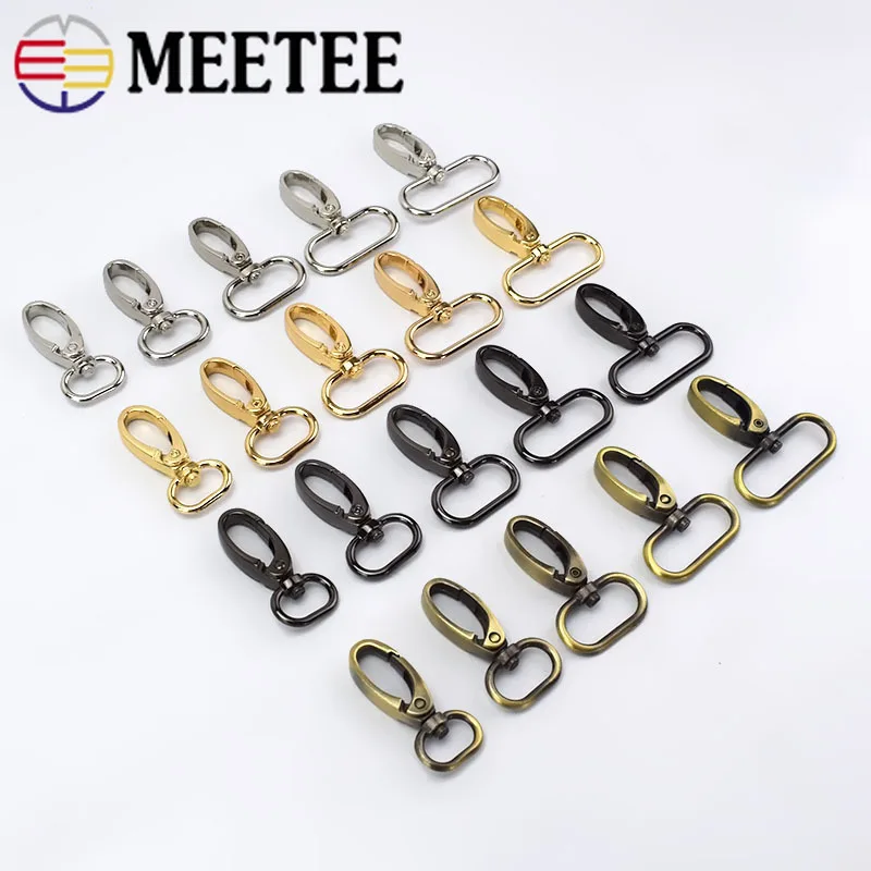 Meetee 10/20 штук 20/26/32/38 мм металлический мешок с пряжками и ремешком с застёжкой "Лобстер" воротник крючковый крюк "сделай сам" для цепочек для ключей, сумок, запасные части