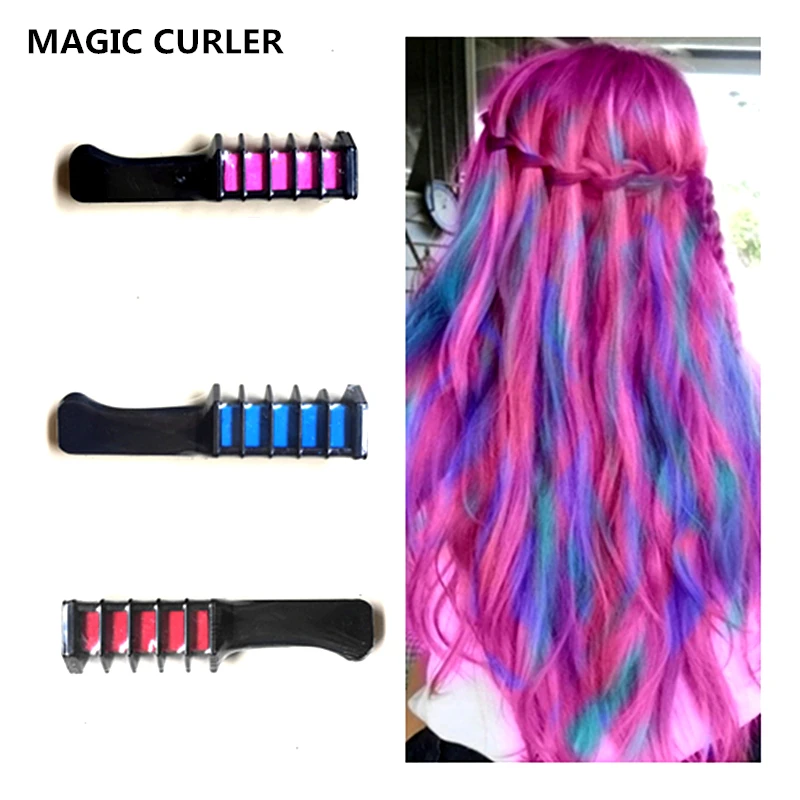 6 шт./упак. краска для волос временная и простая в стирке Мини Волосы палочки Цвет