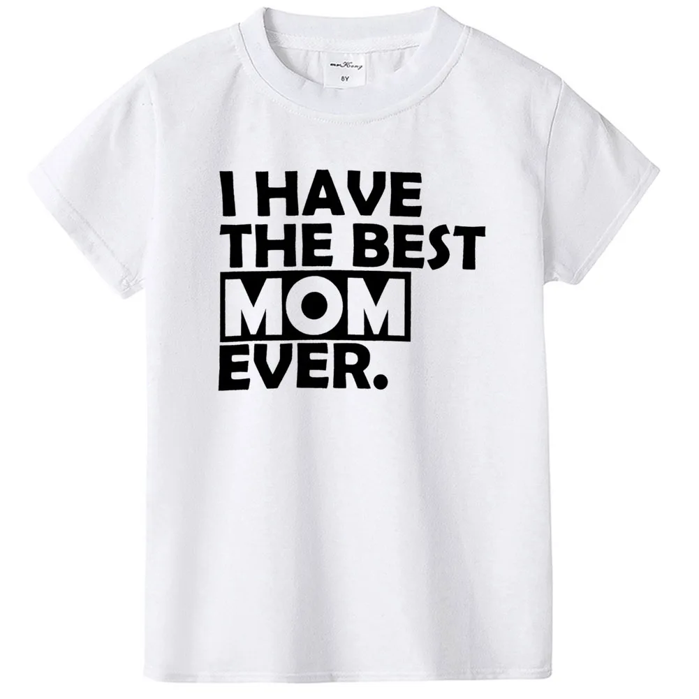 Белая детская футболка с надписью «I Have The Best Dad& I Have The Best Mom» Детская футболка для маленьких мальчиков и девочек летние одинаковые топы с короткими рукавами для близнецов