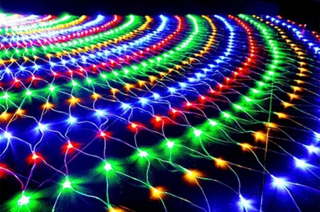 Multicolor Светодиодная сетчатая светящаяся садовая гирлянда для настенного ТВ Backgroun, украшенная 1,5x1,5 м, 2x3 м, 4x6 м, сказочный звездный, Рождественский, Свадебный, гирлянда с лампочками - Испускаемый цвет: Multicolor