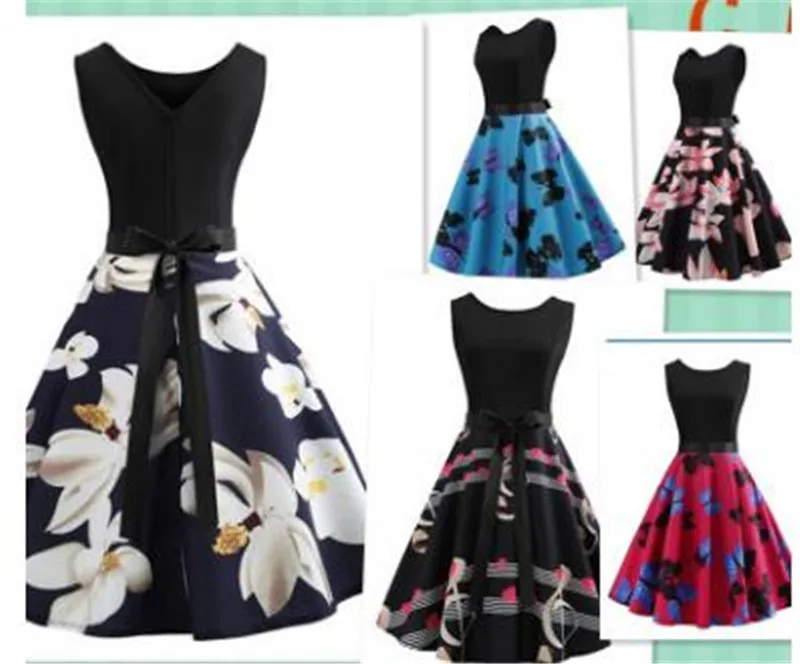 

Women's Ladies 50s Style Vintage Retro Rockabilly Evening Party Swing Dress