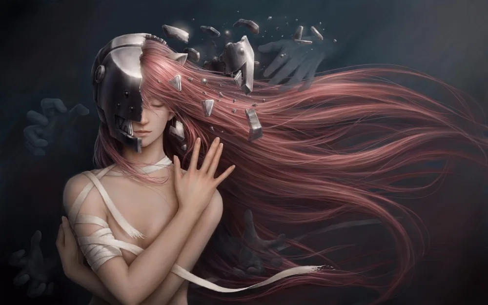 Украшение дома Джейсон Пэн elfen lied lucy girl red hair аниме шелковая ткань плакат печать XD021