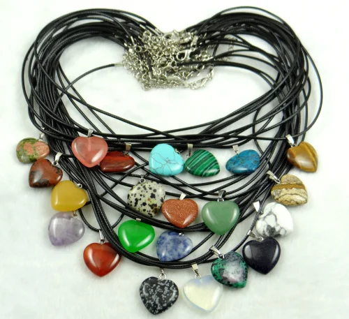 Ожерелье с подвеской в виде сердца из натурального кварца 20 мм|necklace natural crystal|natural
