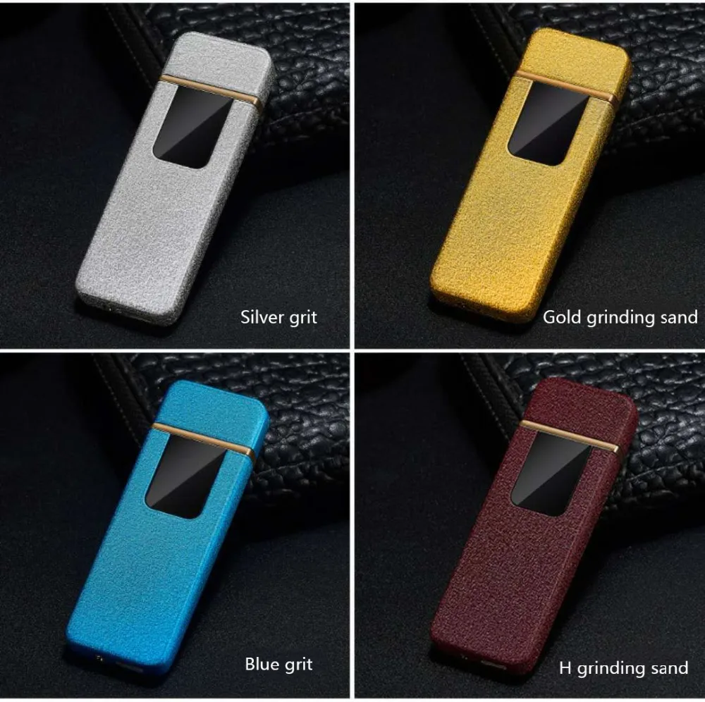 USB Зажигалка lntelligent ультратонкий светодиодный сенсорный экран двухсторонняя