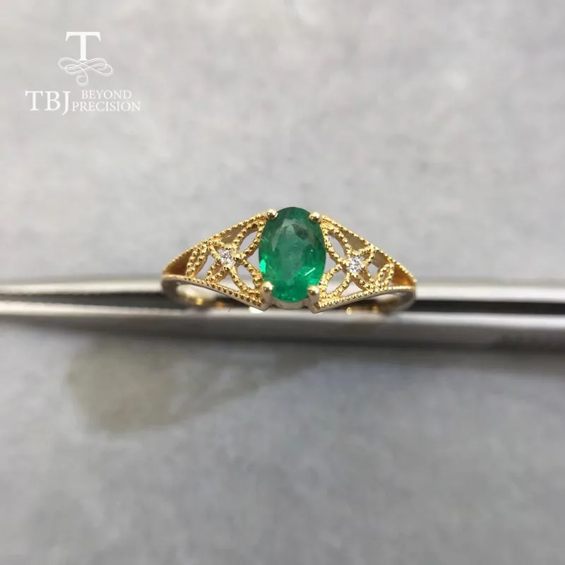 Женское кольцо с изумрудом TBJ подарочное Ювелирное Украшение драгоценными
