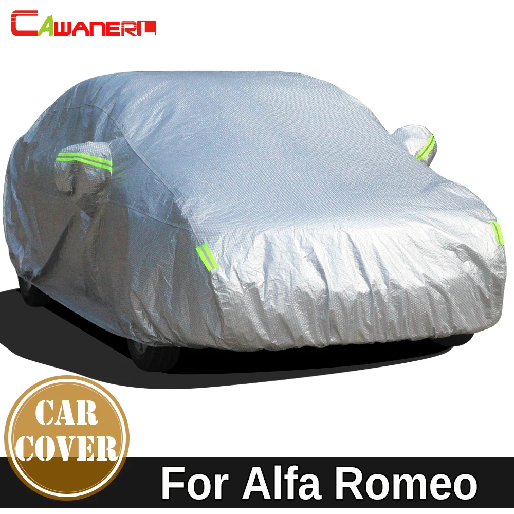 Cawanerl Cotton Thicken Car Cover Anti-UV Sun Shade Rain Snow Hail Dust Protection Cover For Alfa Romeo 147 156 159 166 8C