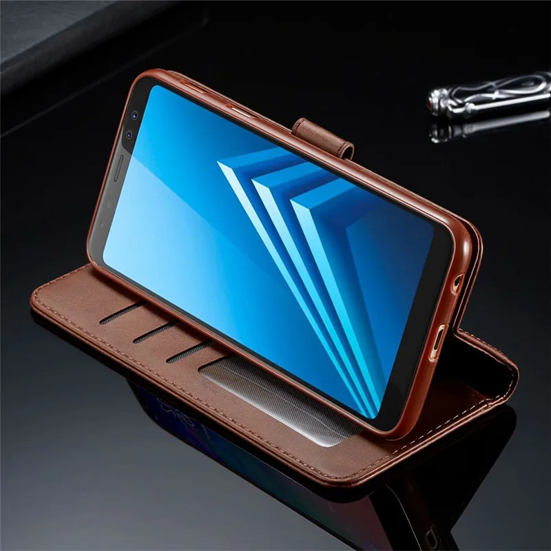 Coque A8 2018 Case For Samsung Galaxy Leather Vintage Wallet Cover Plus Flip Phone On | Мобильные телефоны и аксессуары