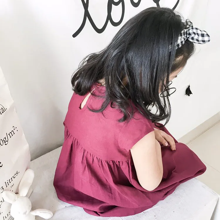 Baby Girls Dress Summer Toddler Kids Linen Cotton Casual Dresses Party Princess Vestido Children Clothing Korean Girl Costume | Детская