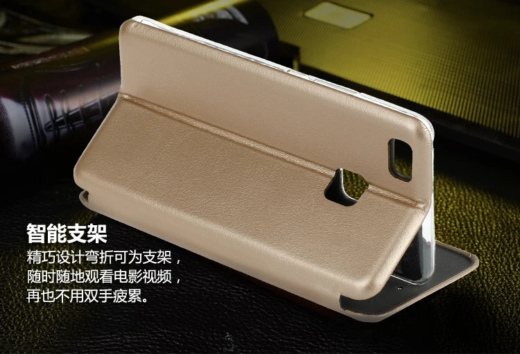 Роскошные сплошной цвет дермы Искусственная кожа чехол для Huawei P9 Lite Флип