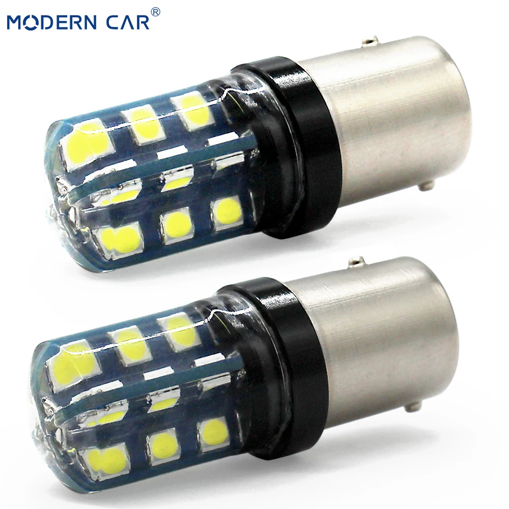 2 шт. автомобисветодиодный светодиодные лампы P21w 1156 BA15S 24SMD 3030 H11|Сигнальная лампа|