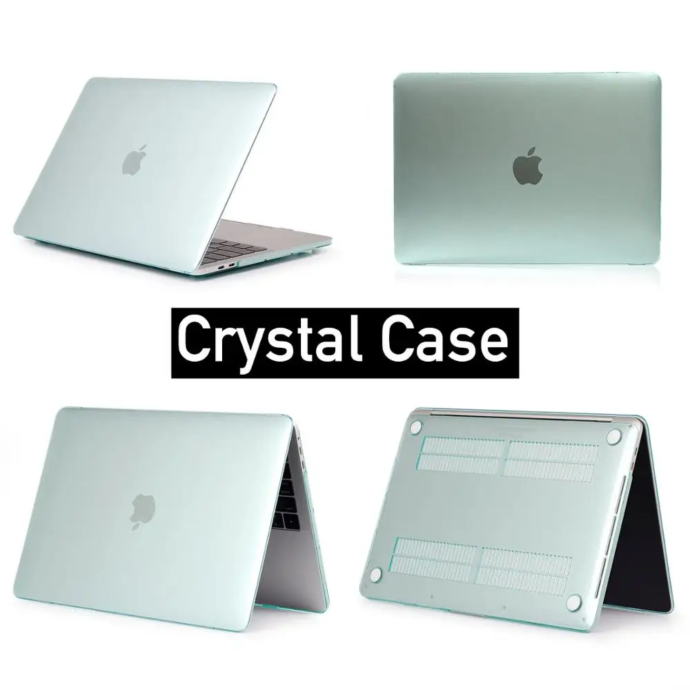 green-crystal Новинка! Чехол для ноутбука MacBook Pro retina Air 11 12 13 15 дюймов, для mac new Air/Pro 13,3 15,4 A1708 A1706 A1707 с сенсорной панелью - Цвет: green-crystal
