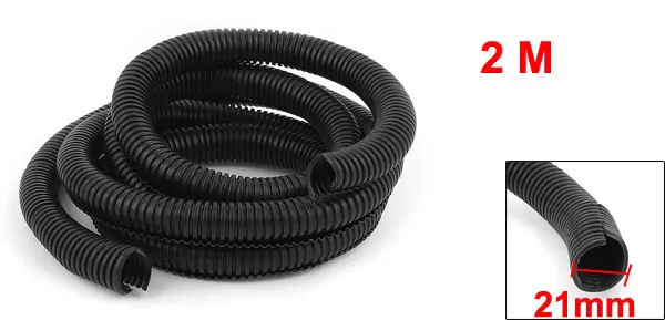 A 17mmx2M Black Uxcell Горячая 2 м 1,3 м 3 м Id 17 мм Od 20 мм 21 мм черный гибкий гофрированный трубопровод труба шланг провода трубки спиральная упаковка - Цвет: A 17mmx2M Black