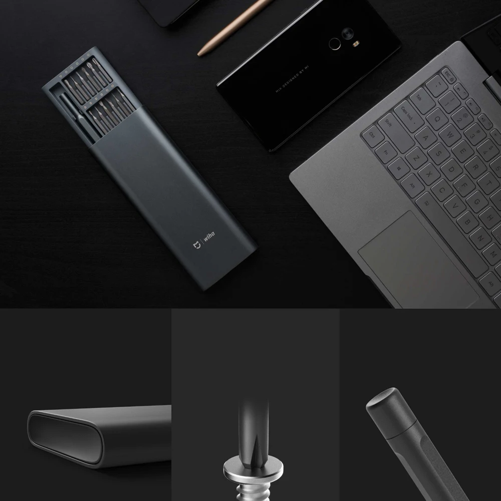 Оригинальная глобальная версия Xiaomi Mijia Wiha, комплект для ежедневного использования, 24 магнитные биты, алюминиевая коробка, сделай сам, отвертка, набор для умного дома