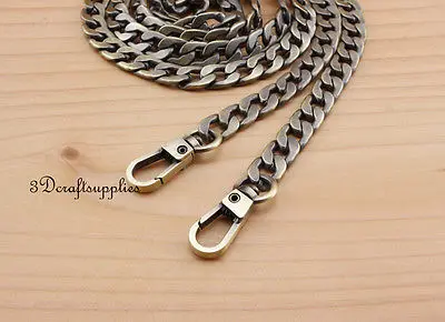 Цепочка для сумок цепочка металлическая на плечо с ремешком через антилатунная