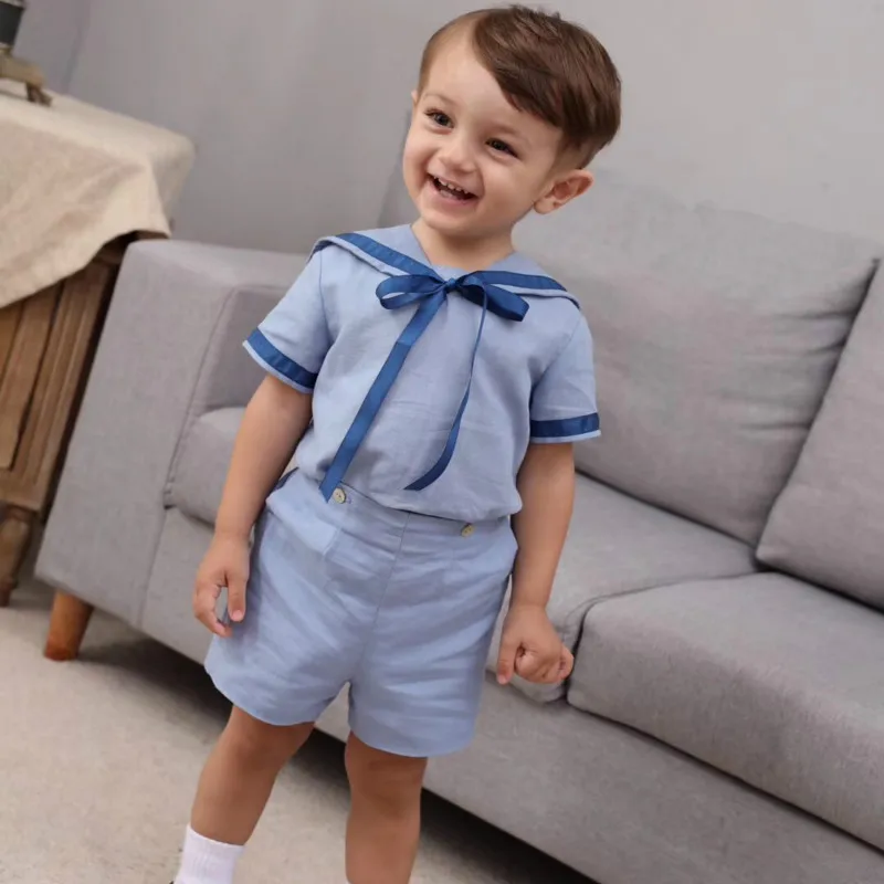 Платье принцессы в британском стиле детское Хлопковое платье с короткими