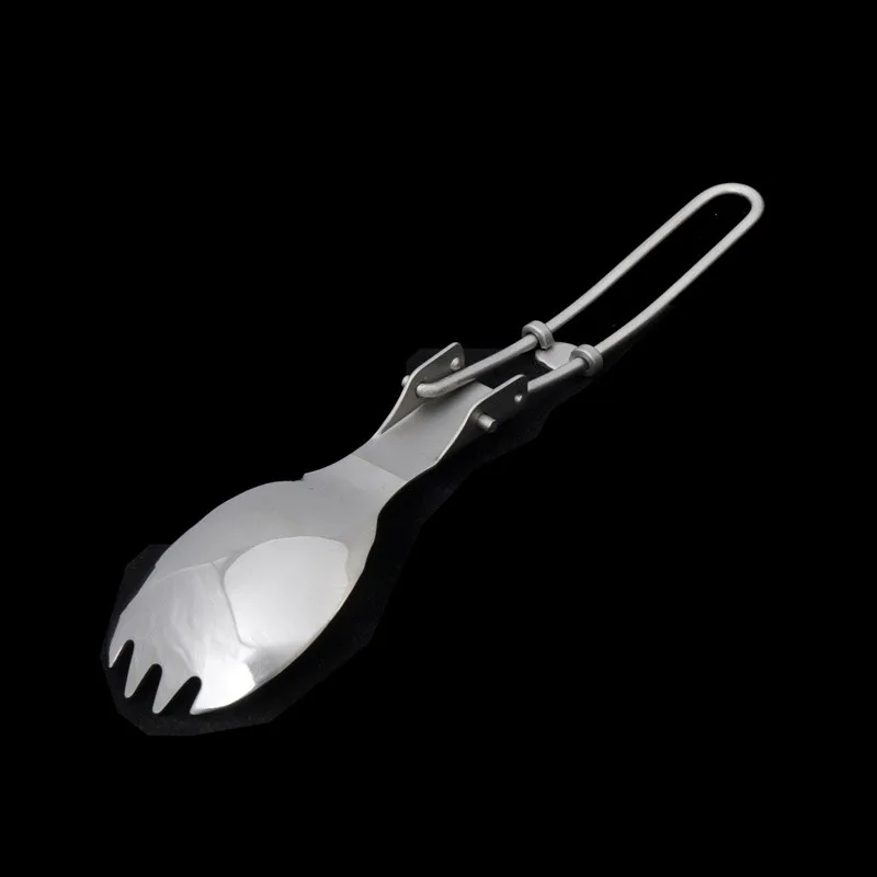 1 шт. складные ложка и вилка Нержавеющая сталь Открытый Кемпинг Пеший Туризм