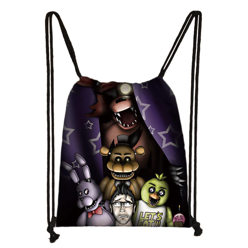 010 Five Nights At Freddy's Freddy Chica FNAF 3D Cartoon Kids Drawstring Backpack Shopping School Traveling Party Bags Gift - Цвет: 010