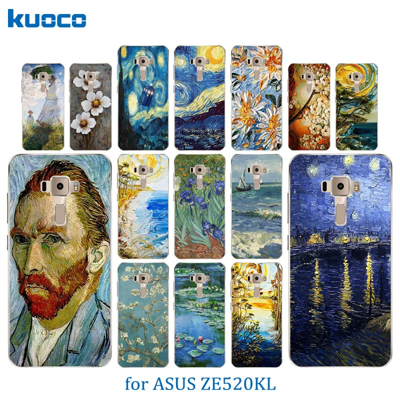 Soft Silicone Case For Asus ZenFone 3 ZE520KL Van Gogh Pattern Cover for KL / ZE 520 Phone Coque Zenfone |