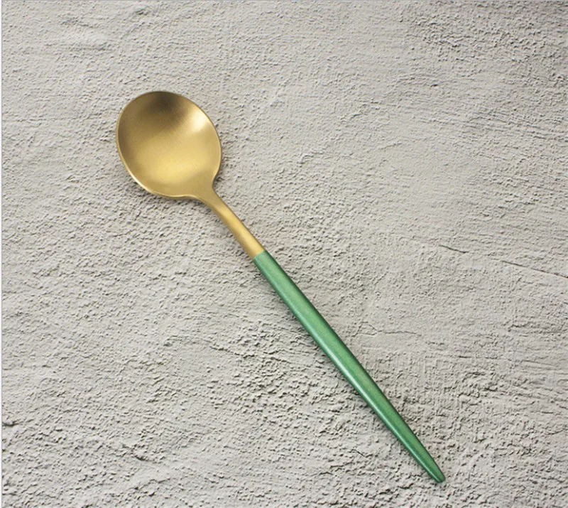 Столовый набор из нержавеющей стали 304 зеленые столовые приборы ножи вилка ложка