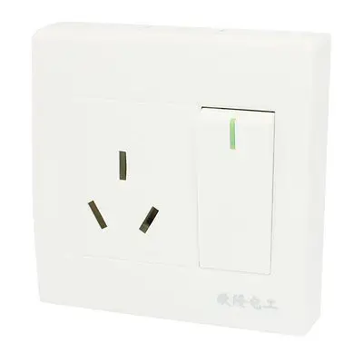 White Plasitc Casing 3 Pins AU Socket on/off Switch Wall Plate AC 250V 10A