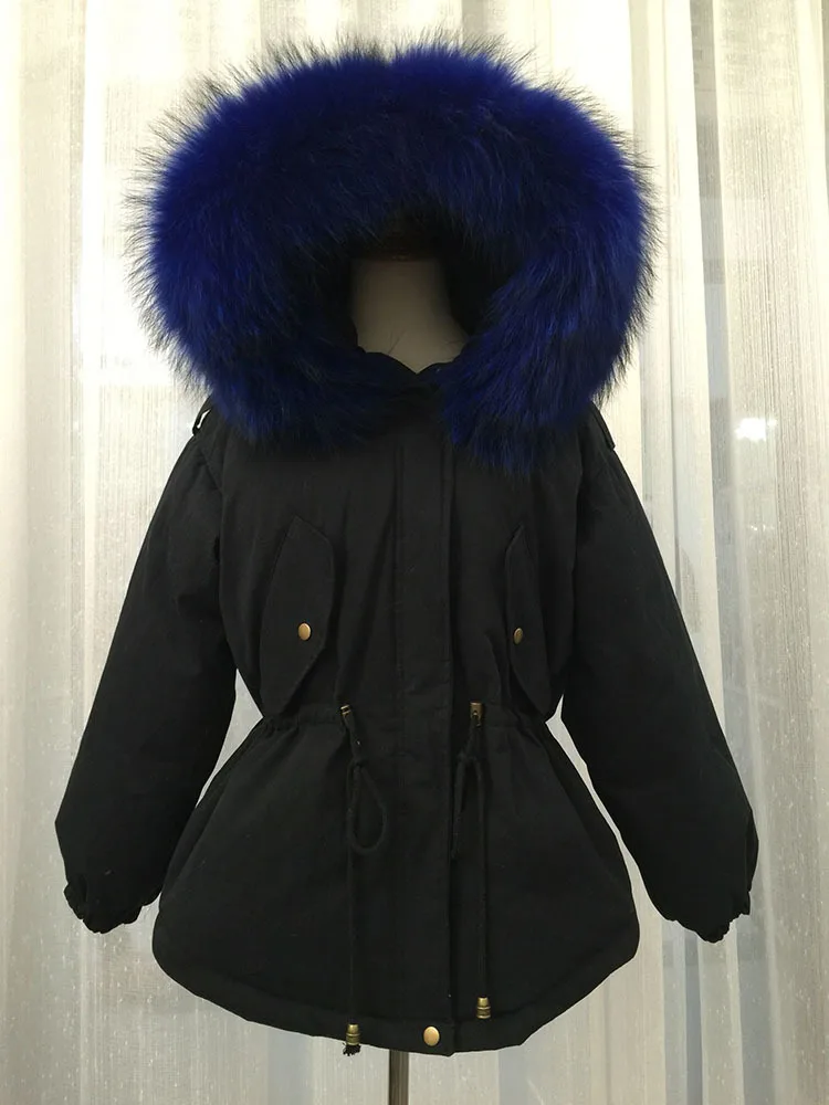 Plus size Natural Fur White Duck Down Winter Coat women's jacket with hood Thicken Warm women's down Parka chaqueta mujer YRE05