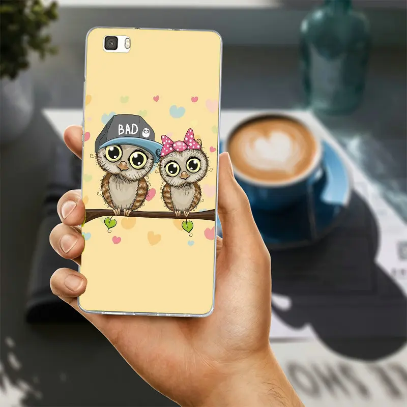Милая сова сердца любовник Рождество для huawei P8 P9 P10 P20 Lite Коврики 10 Pro Y5 Y6 Y3 II Y7 Honor 6X9