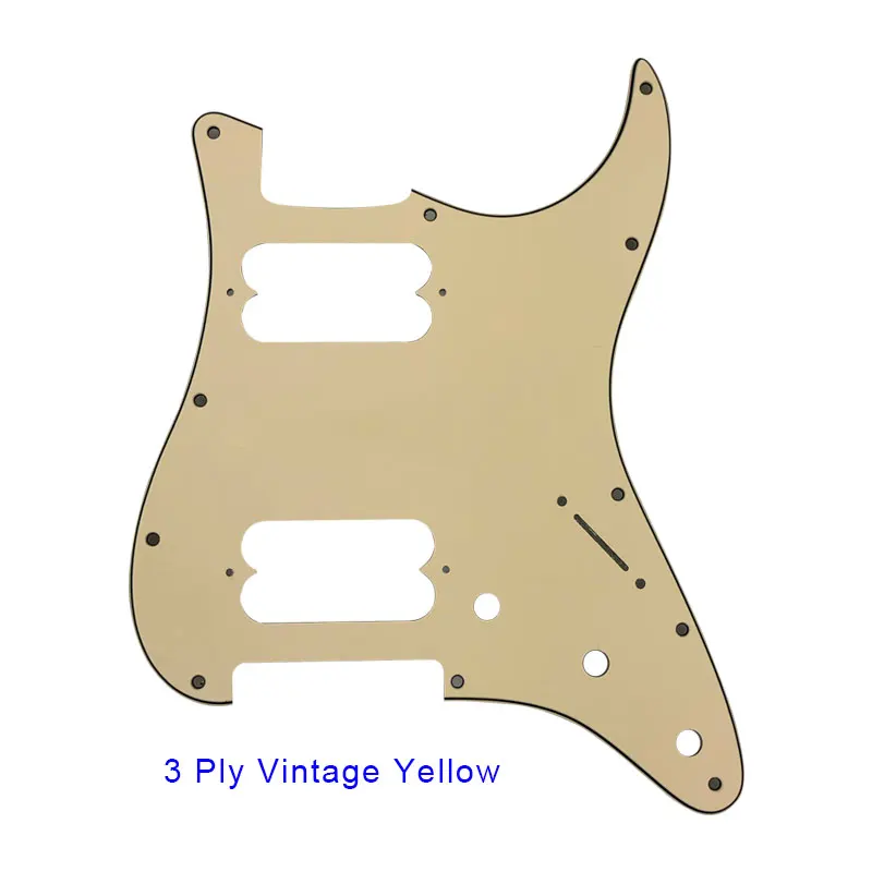 3 ply vintage yellow Pleroo гитарные аксессуары гитарные накладки 11 винтовых отверстий для fender стандартный и современный Stratocaster ST HH Стиль гитары - Цвет: 3 ply vintage yellow