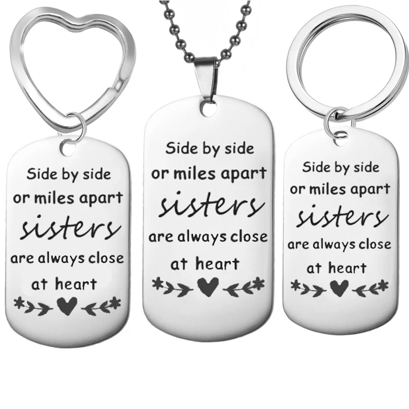 

Stainless Steel Sister Necklaces Pendants Sister Pendant I love my Sister Pendant side by side Necklace Jewelry Gift