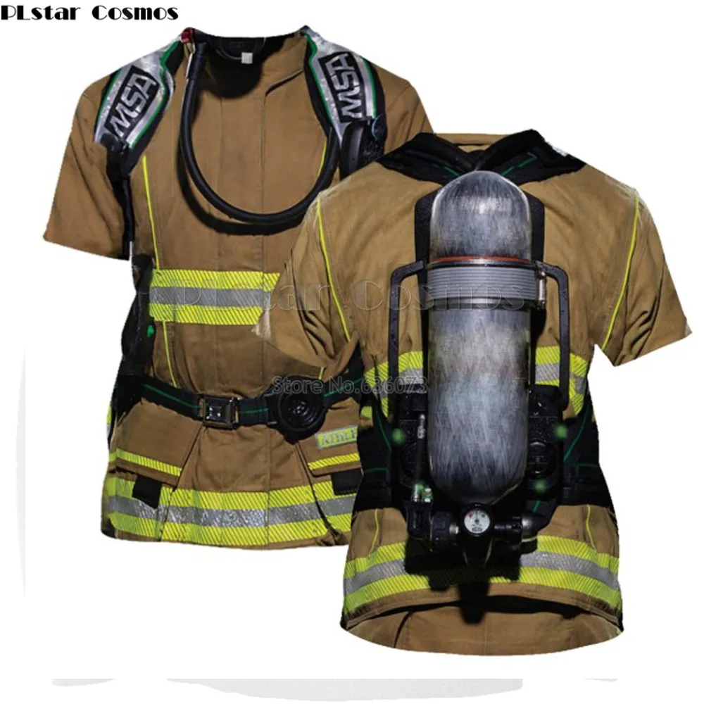 

Family matching Outfits Firefighter Suit Kids 3D Print t shirts tees mom and daughter Fireman cosplay