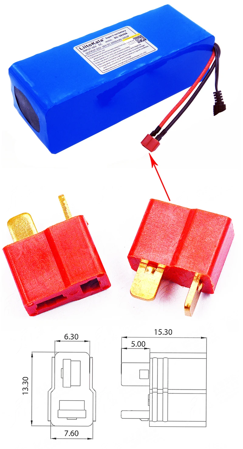 LiitoKala 36v6ah Электрический велосипед литий-ионный аккумулятор 18650 42V 6000mAh 10S3P большой емкости аккумулятор bms 500W перегрузки по току