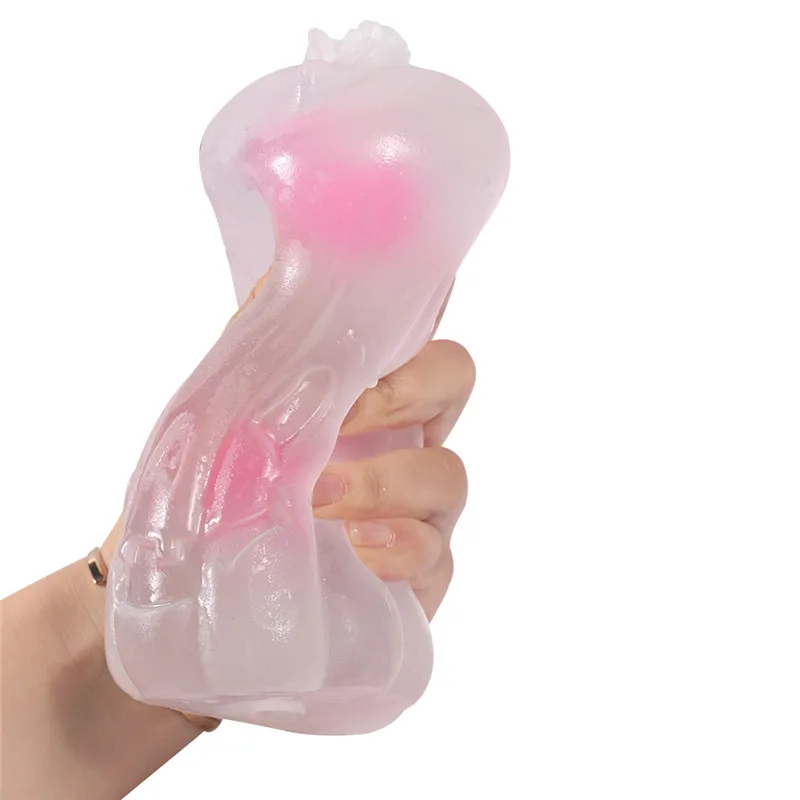 Прозрачная розовая имитация вагины с замком тонкие кольца задержка эякуляции