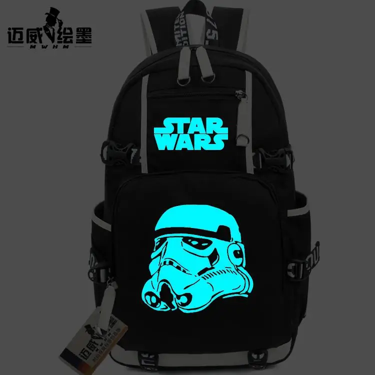 Новая мода печати Star Wars темно-рюкзак женщины мужчины StarWars Плёнки анимации дорожная сумка для девочек-подростков Рюкзаки - Цвет: 9