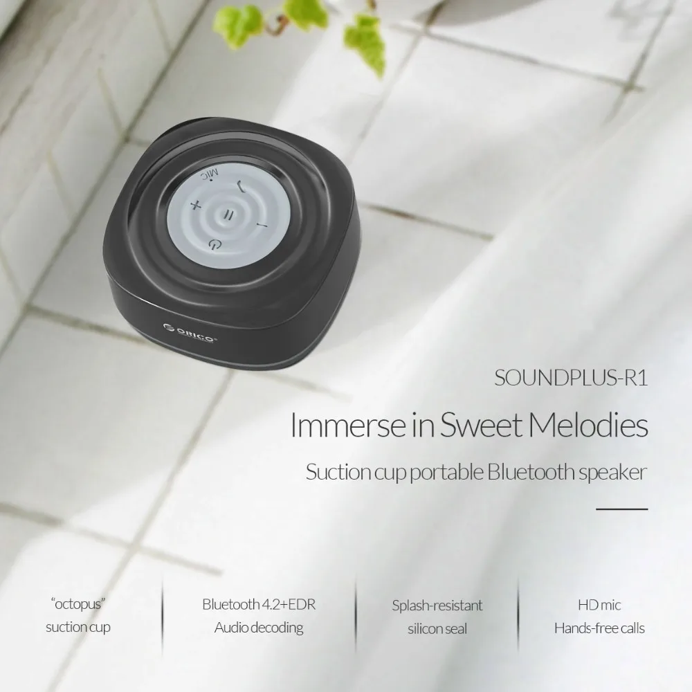 Беспроводная портативная Bluetooth Колонка ORICO водонепроницаемая на присоске